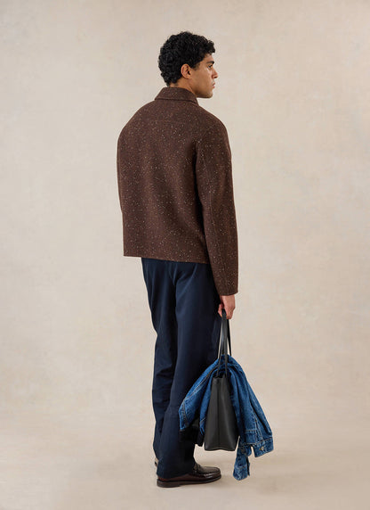 Minnesota Double-Faced Wool Overshirt - Brown Fleck - Percival | Percival Exclusive