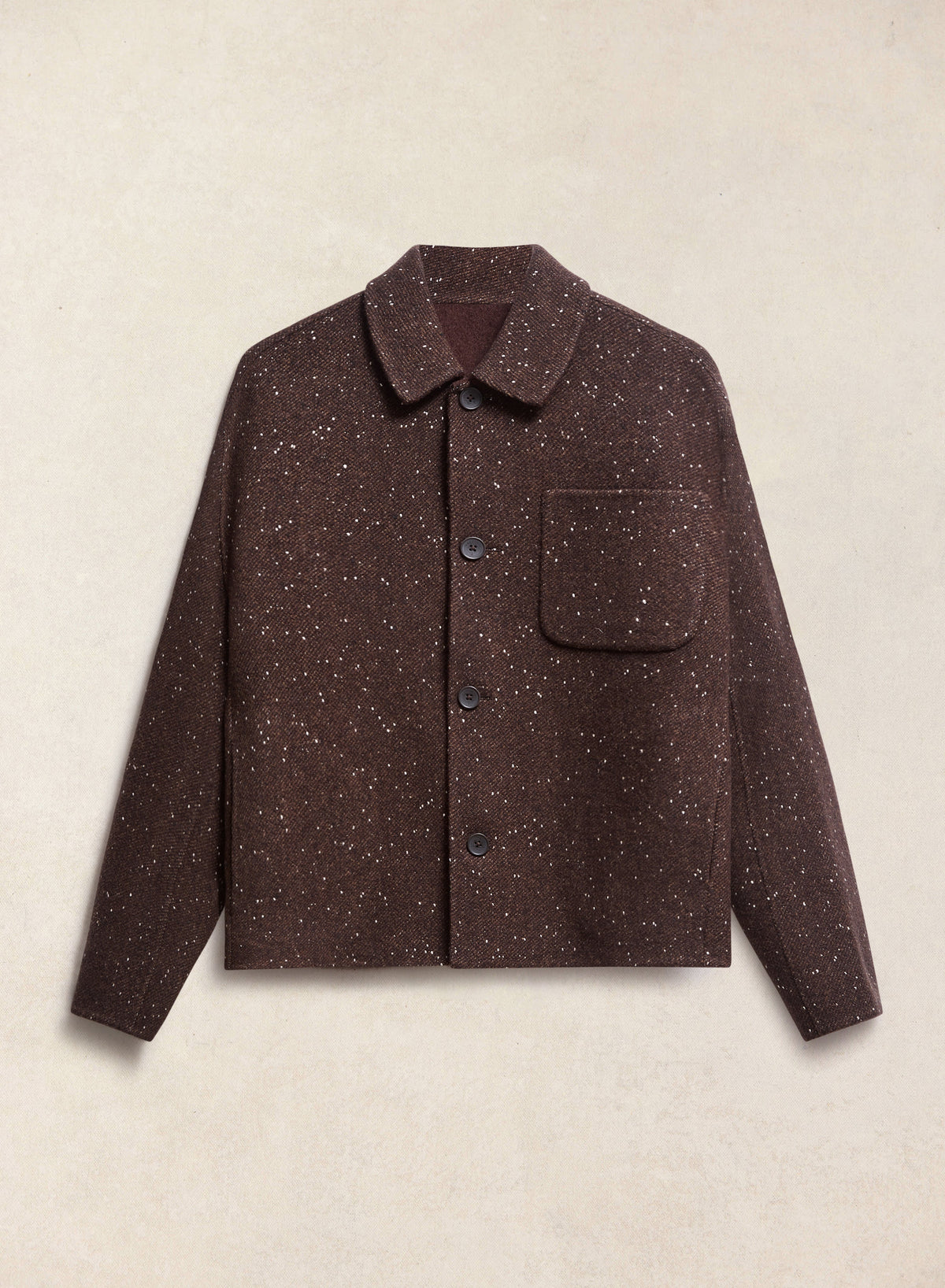 Minnesota Double-Faced Wool Overshirt - Brown Fleck - Percival | Percival Exclusive