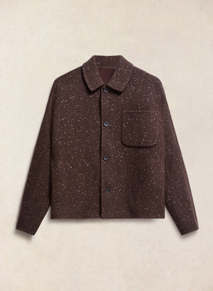 Minnesota Double-Faced Wool Overshirt - Brown Fleck - Percival | Percival Exclusive