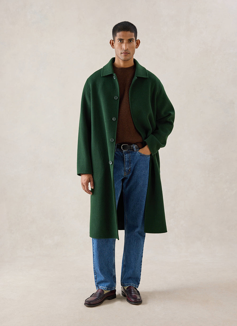 Men's Wool Minnesota Overcoat - Forest Green - Percival | Percival Latest