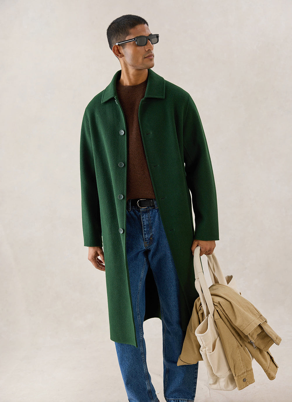 Men's Wool Minnesota Overcoat - Forest Green - Percival | Percival Latest