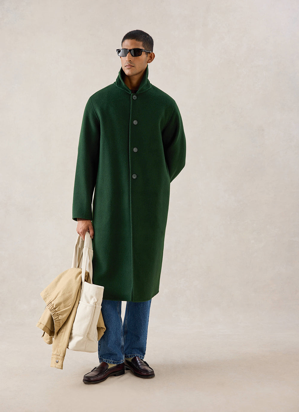 Men's Wool Minnesota Overcoat - Forest Green - Percival | Percival Latest