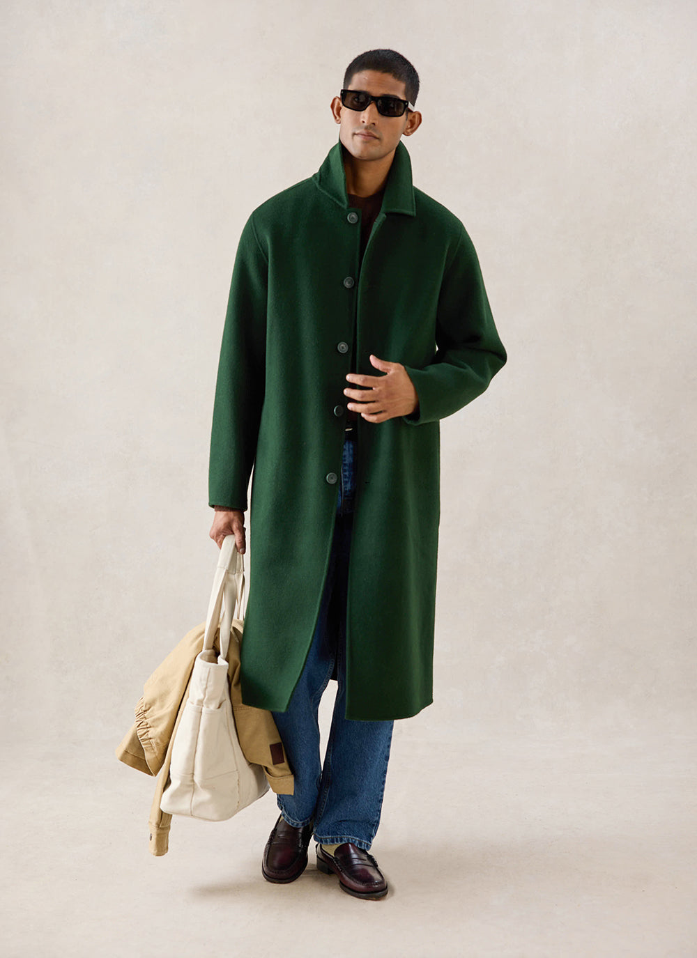 Men's Wool Minnesota Overcoat - Forest Green - Percival | Percival Latest
