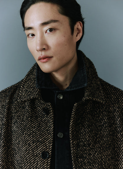Minnesota Overcoat - Long Twill Trench Coat - Oak | Percival Featured