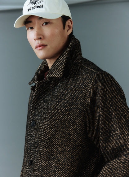 Minnesota Overcoat - Long Twill Trench Coat - Oak | Percival Featured