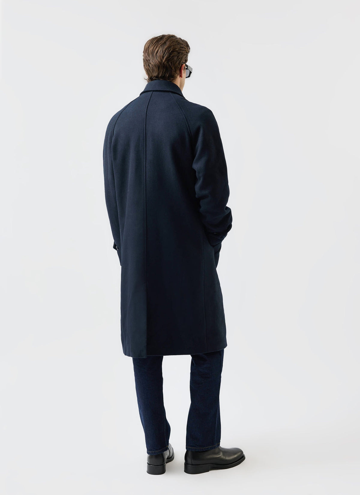 Men’s Car Coat - Wool Overcoat - Navy Blue | Percival Trending