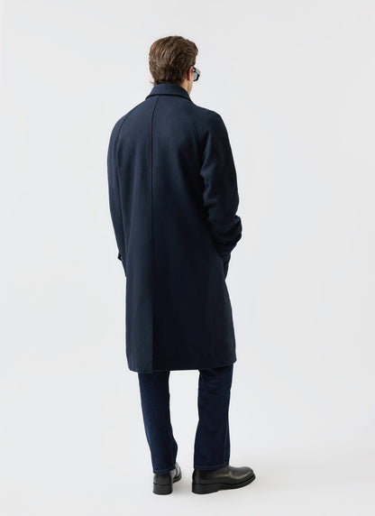 Men’s Car Coat - Wool Overcoat - Navy Blue | Percival Trending