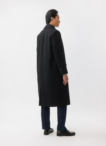 Double Breasted Overcoat - Wool - Black | Percival Trusted