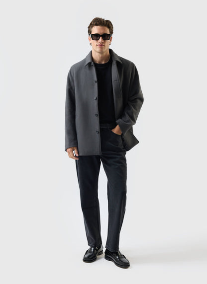 Peacoat - Melton Wool - Charcoal Grey | Percival Deals