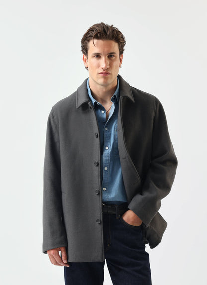 Peacoat - Melton Wool - Charcoal Grey | Percival Deals