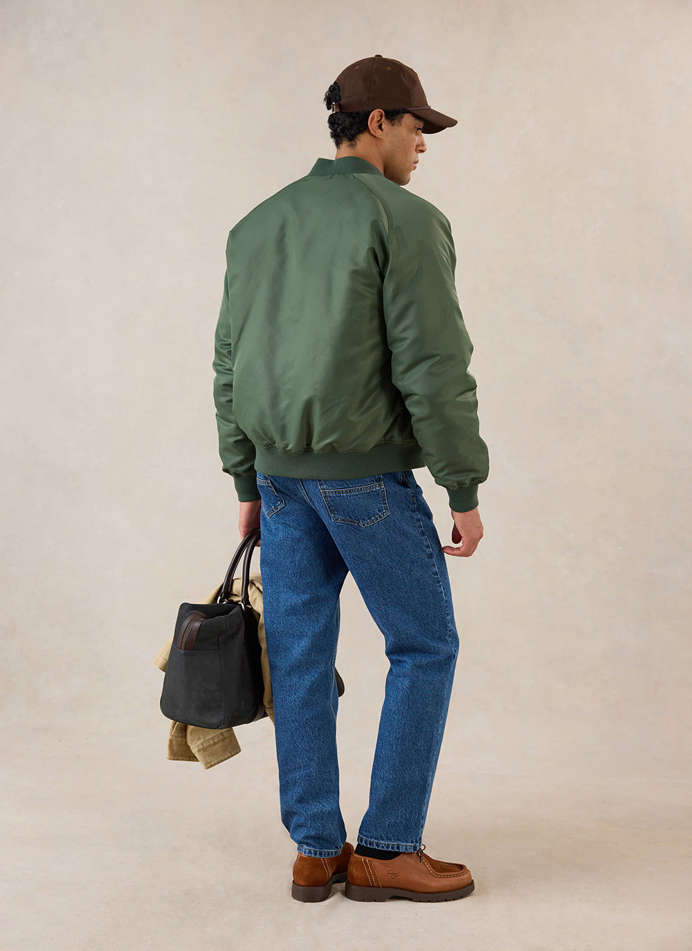 Men's Bomber Jacket - Nylon - Forest Green - Percival | Percival Latest