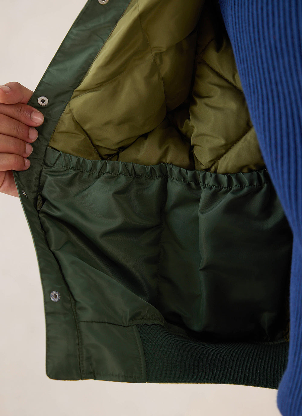 Men's Bomber Jacket - Nylon - Forest Green - Percival | Percival Latest