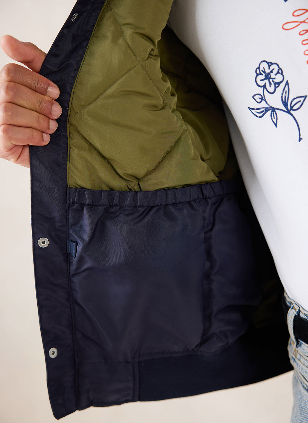 Men's Bomber Jacket - Nylon - Midnight Blue - Percival | Percival Signature