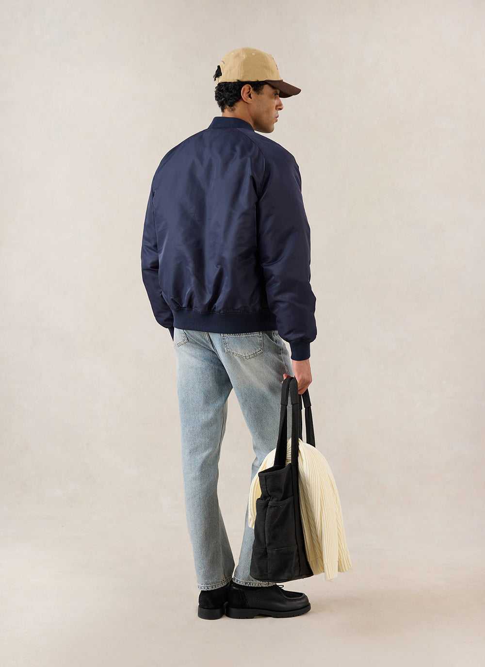 Men's Bomber Jacket - Nylon - Midnight Blue - Percival | Percival Signature