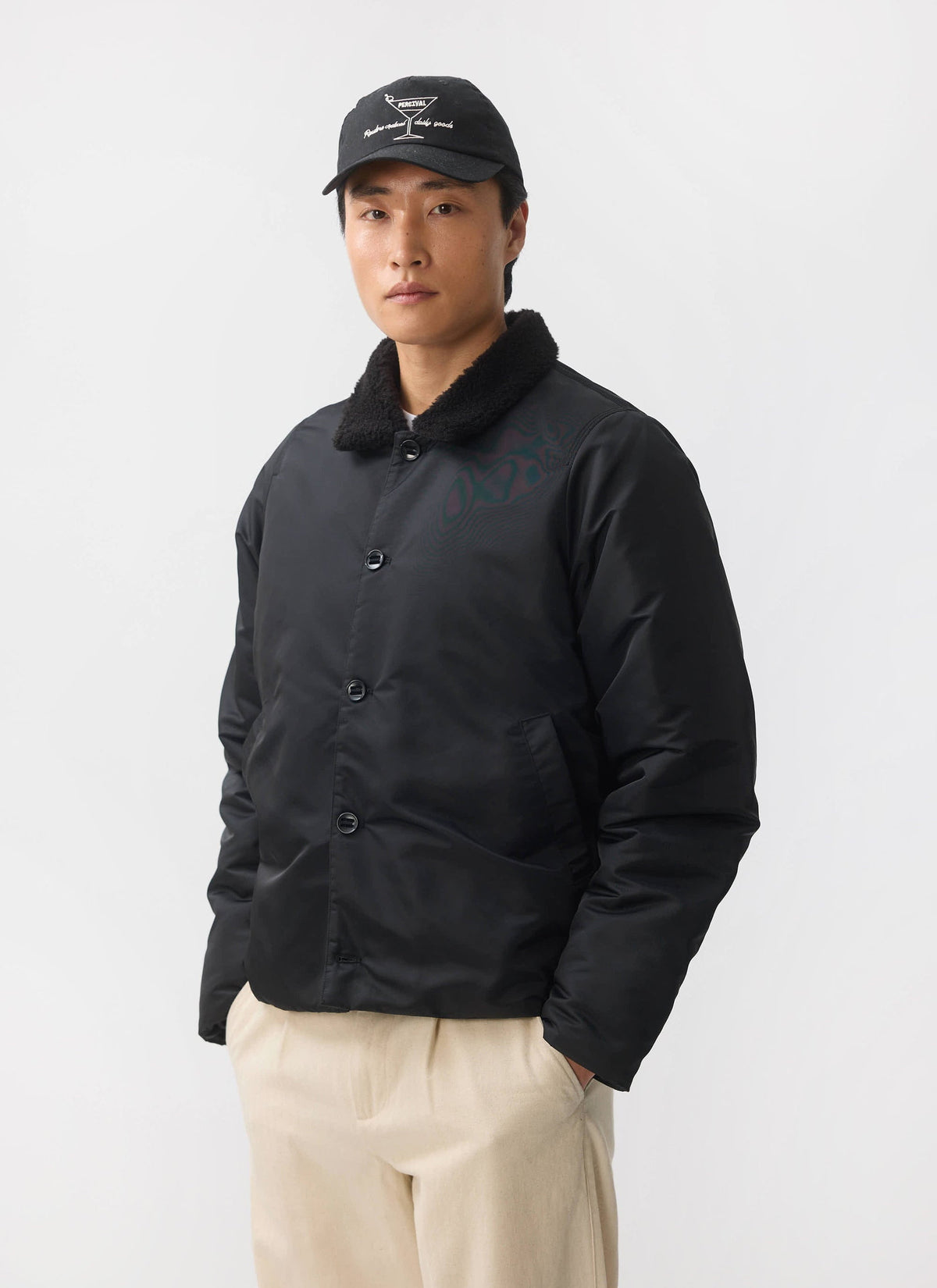 Doppio Bomber Jacket - Nylon - Black | Percival Popular