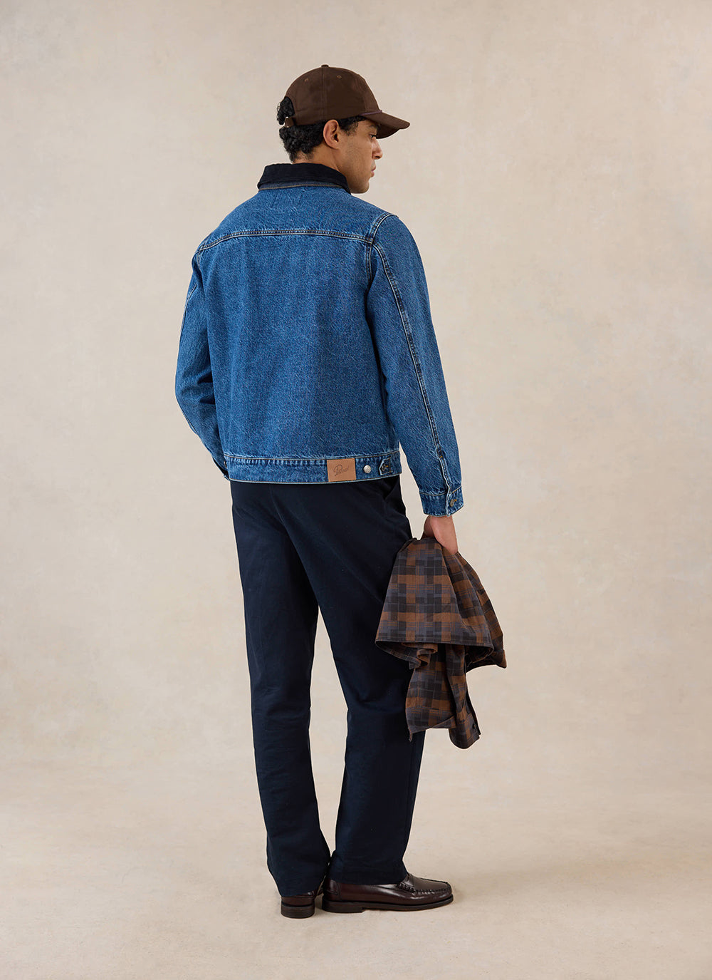 Men's Denim Zip Jacket - Mackey - Mid Wash Blue - Cotton - Percival | Percival Sale