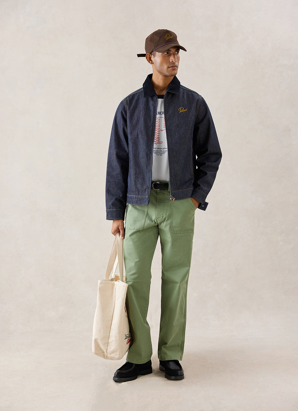 Men's Raw Denim Zip Jacket - Mackey - Indigo | Percival Premium