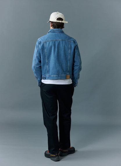 Men's Denim Trucker Jacket - Light Wash Blue | Percival Signature