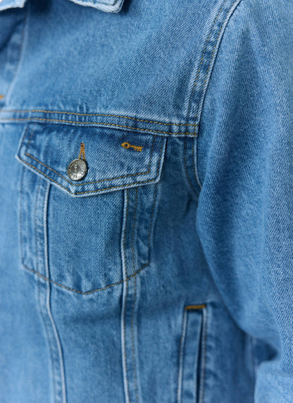 Men's Denim Trucker Jacket - Light Wash Blue | Percival Signature