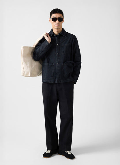 Men's Chore Jacket - Denim - Dark Indigo Blue | Percival Latest
