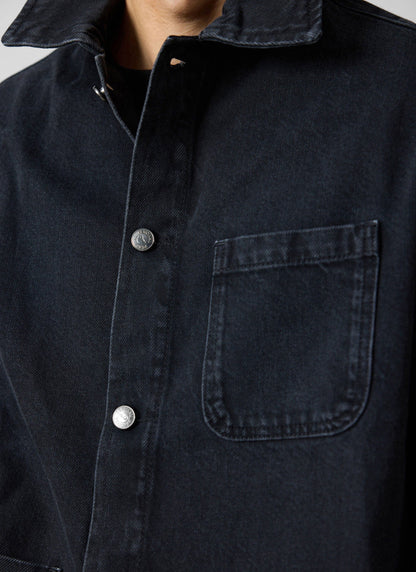 Men's Chore Jacket - Denim - Dark Indigo Blue | Percival Latest