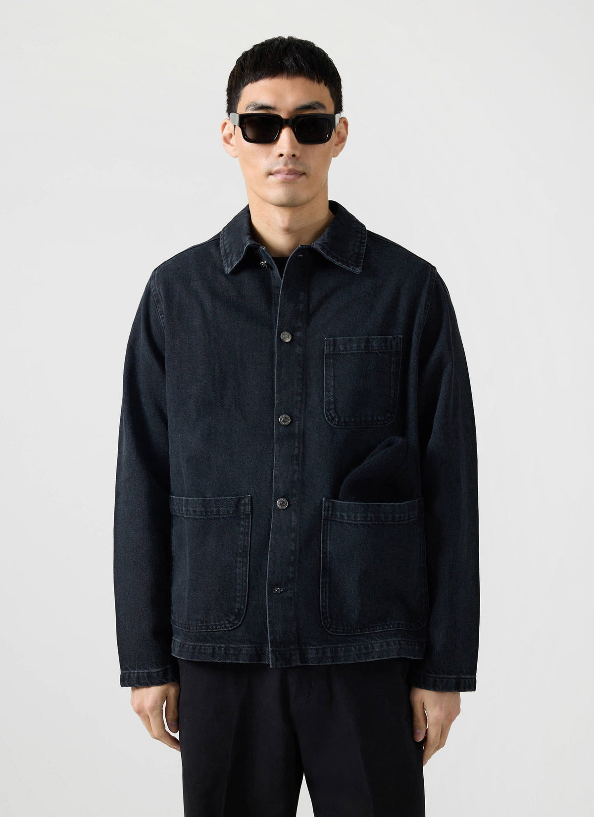Men's Chore Jacket - Denim - Dark Indigo Blue | Percival Latest