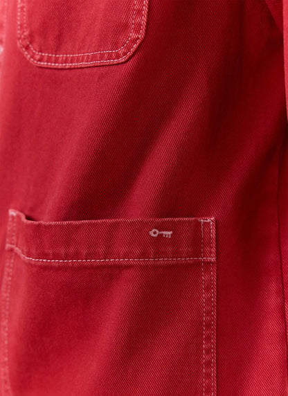 Men's Chore Jacket - Denim - Red | Percival Top Pick