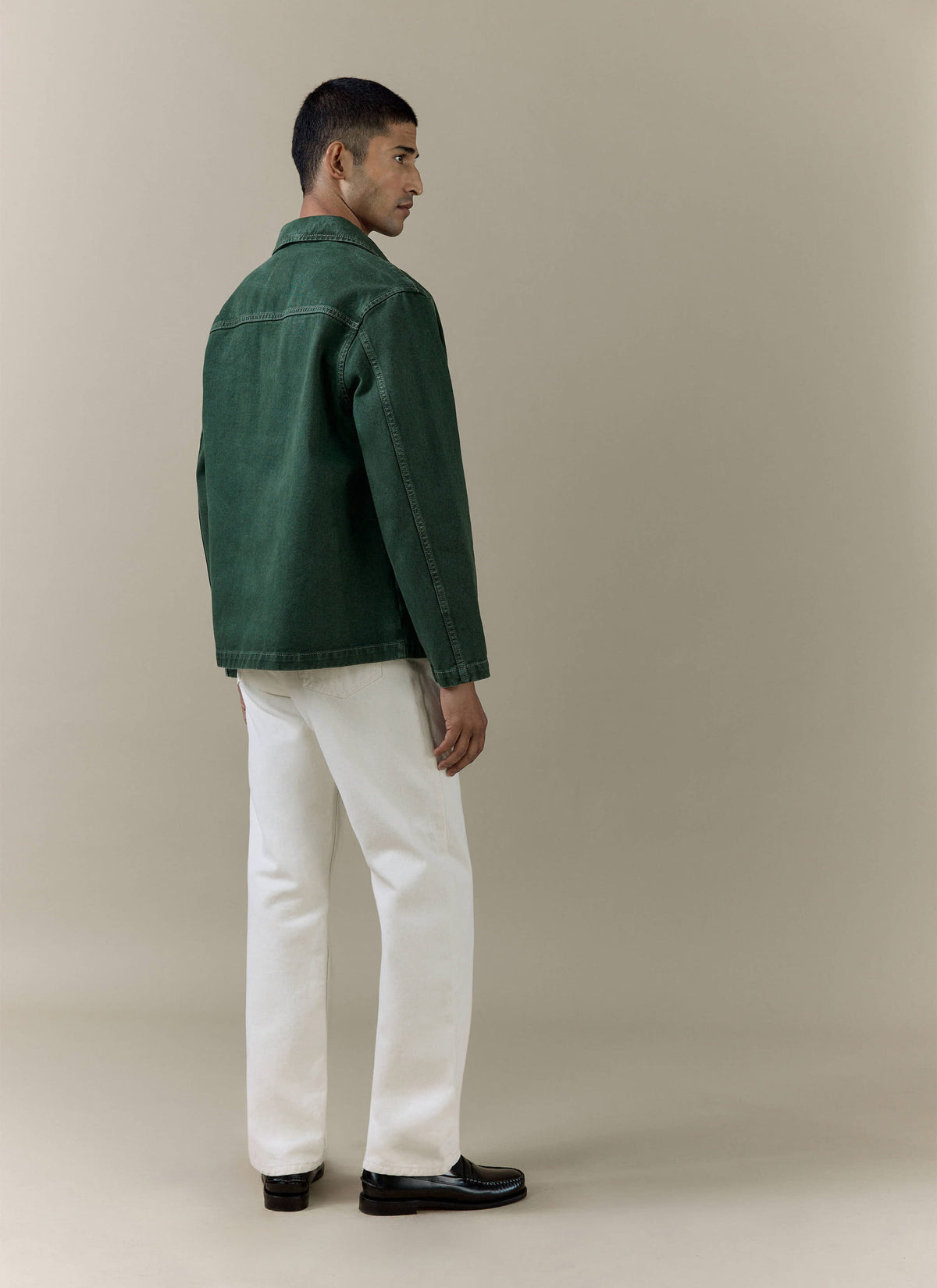Men's Chore Jacket - Denim - Green | Percival Premium