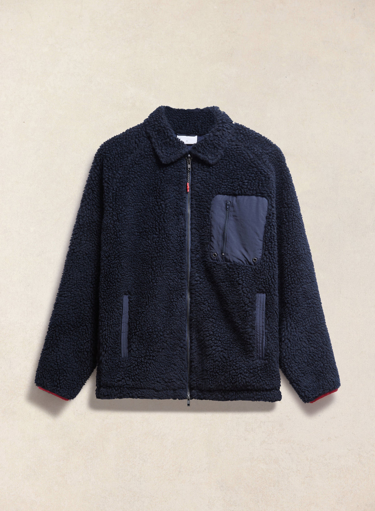 Men's Wool Fleece Jacket - Navy Blue | Percival Discount