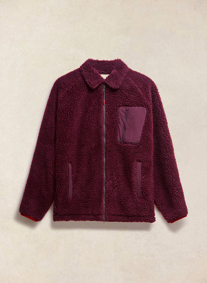 Men's Wool Fleece Jacket - Burgundy | Percival Quality