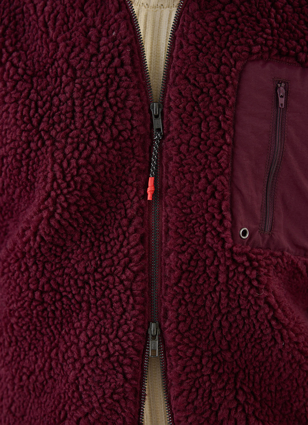 Men's Wool Fleece Jacket - Burgundy | Percival Quality