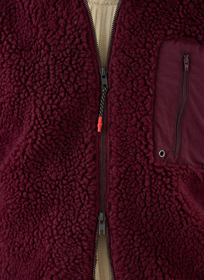 Men's Wool Fleece Jacket - Burgundy | Percival Quality