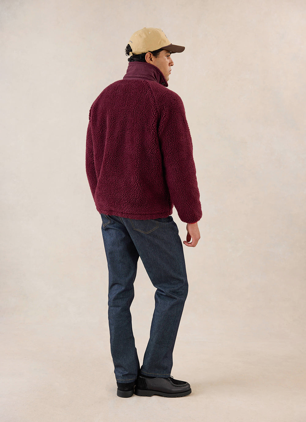 Men's Wool Fleece Jacket - Burgundy | Percival Quality