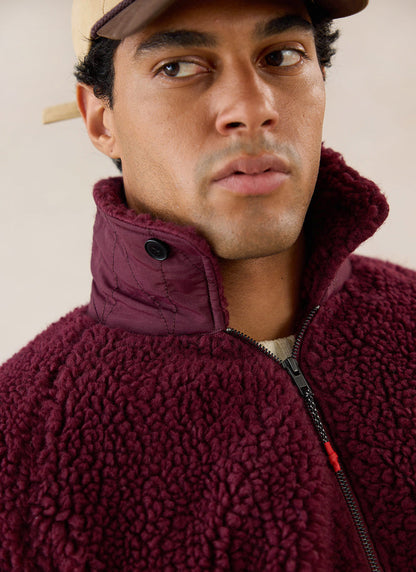 Men's Wool Fleece Jacket - Burgundy | Percival Quality