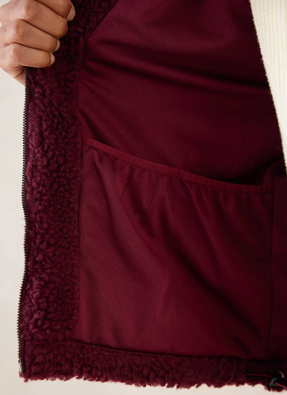 Men's Wool Fleece Jacket - Burgundy | Percival Quality