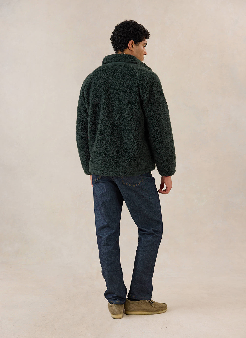 Men's Wool Fleece Jacket - Forest Green | Percival Trusted