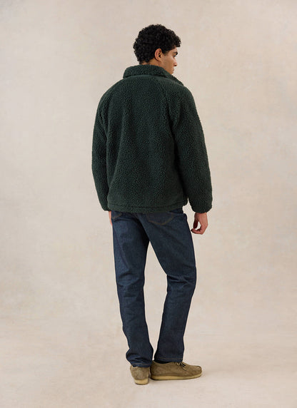 Men's Wool Fleece Jacket - Forest Green | Percival Trusted