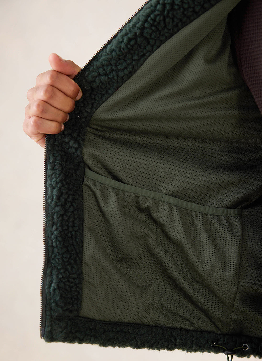 Men's Wool Fleece Jacket - Forest Green | Percival Trusted