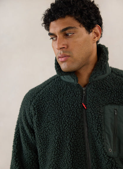 Men's Wool Fleece Jacket - Forest Green | Percival Trusted