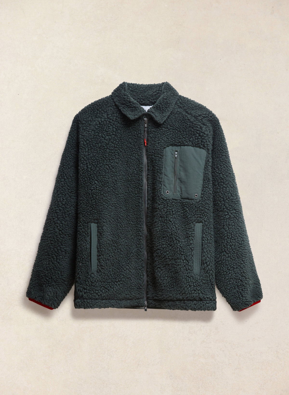 Men's Wool Fleece Jacket - Forest Green | Percival Trusted