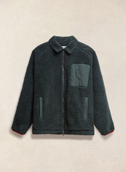 Men's Wool Fleece Jacket - Forest Green | Percival Trusted