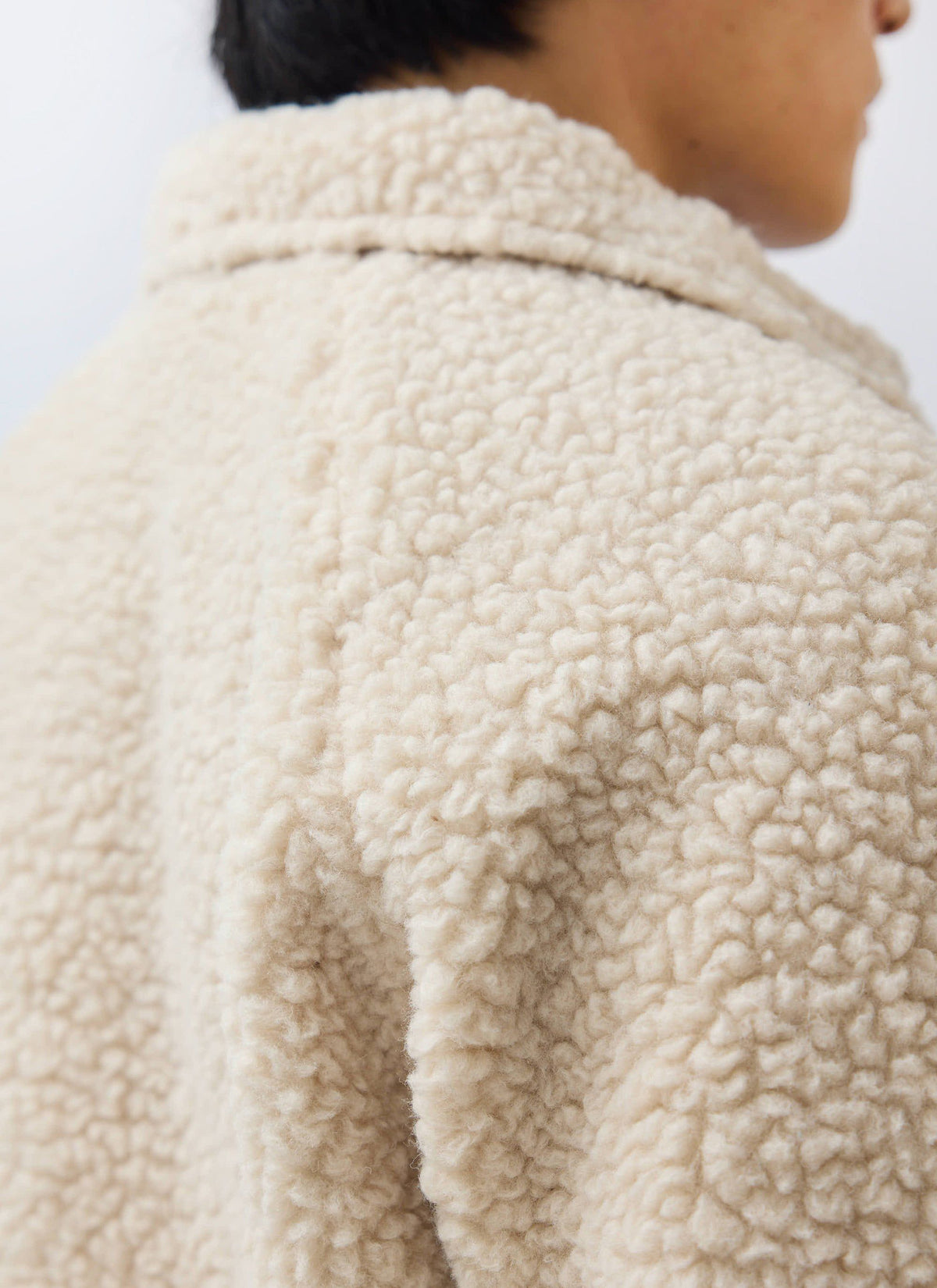 Men’s Full Zip Fleece Jacket - Wool - Ecru Cream | Percival Everyday