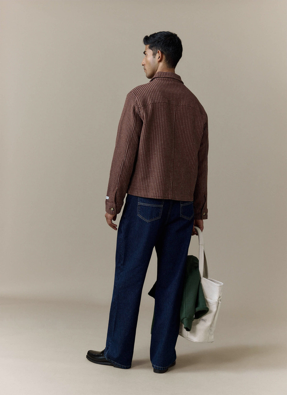 Men's Sorrento Overshirt Jacket - Linen - Brown | Percival Popular