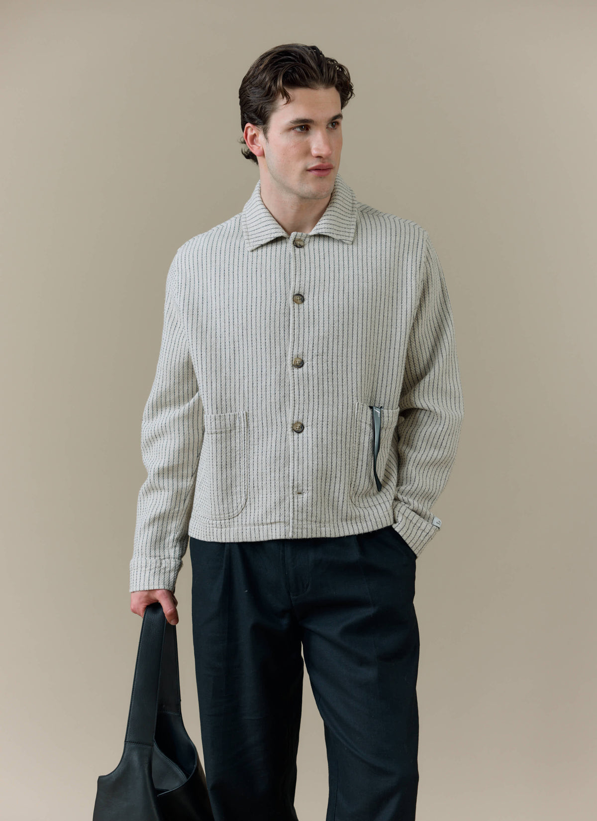 Men's Sorrento Overshirt Jacket - Linen - Cream | Percival Hot Sale