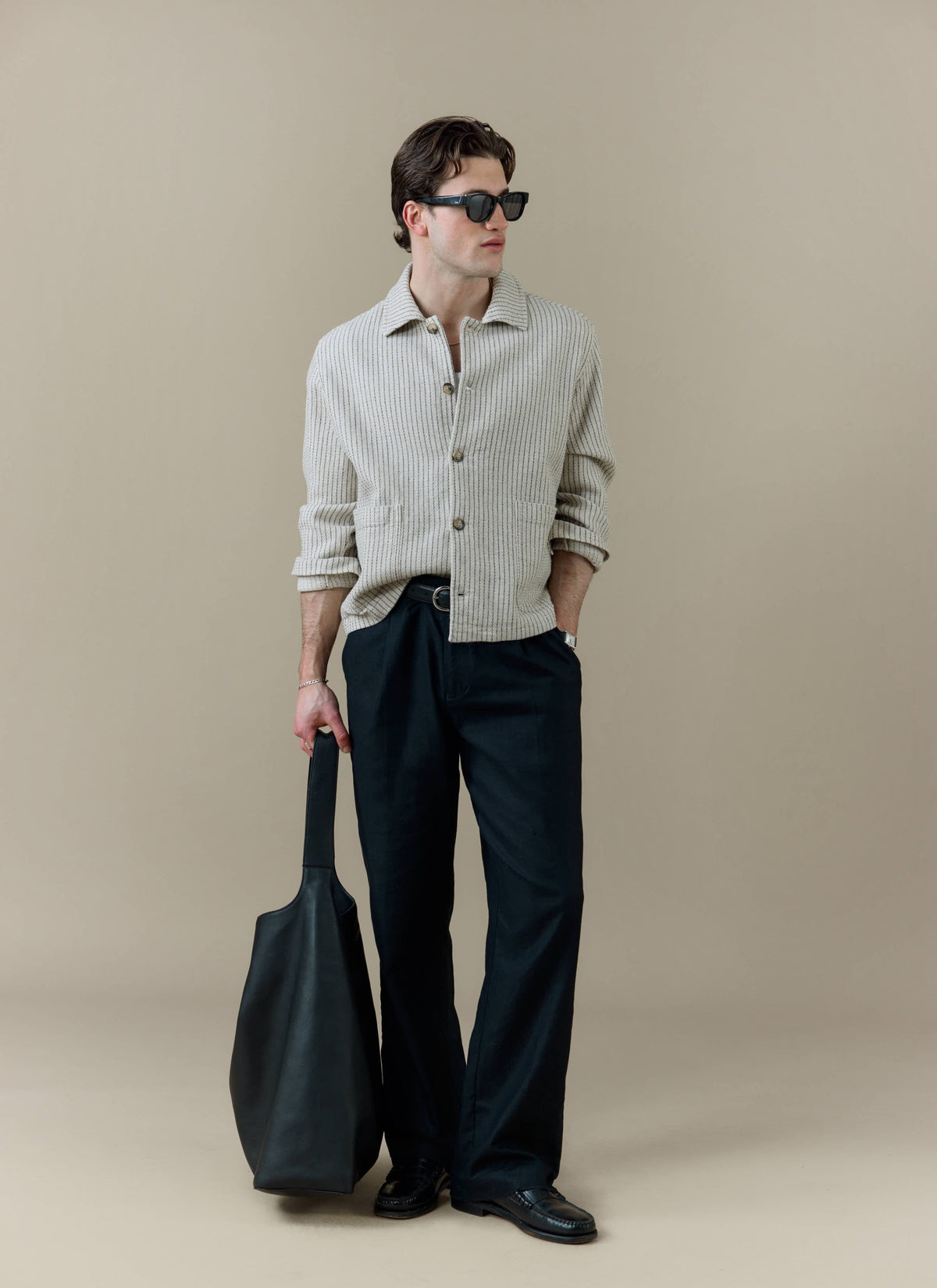 Men's Sorrento Overshirt Jacket - Linen - Cream | Percival Hot Sale