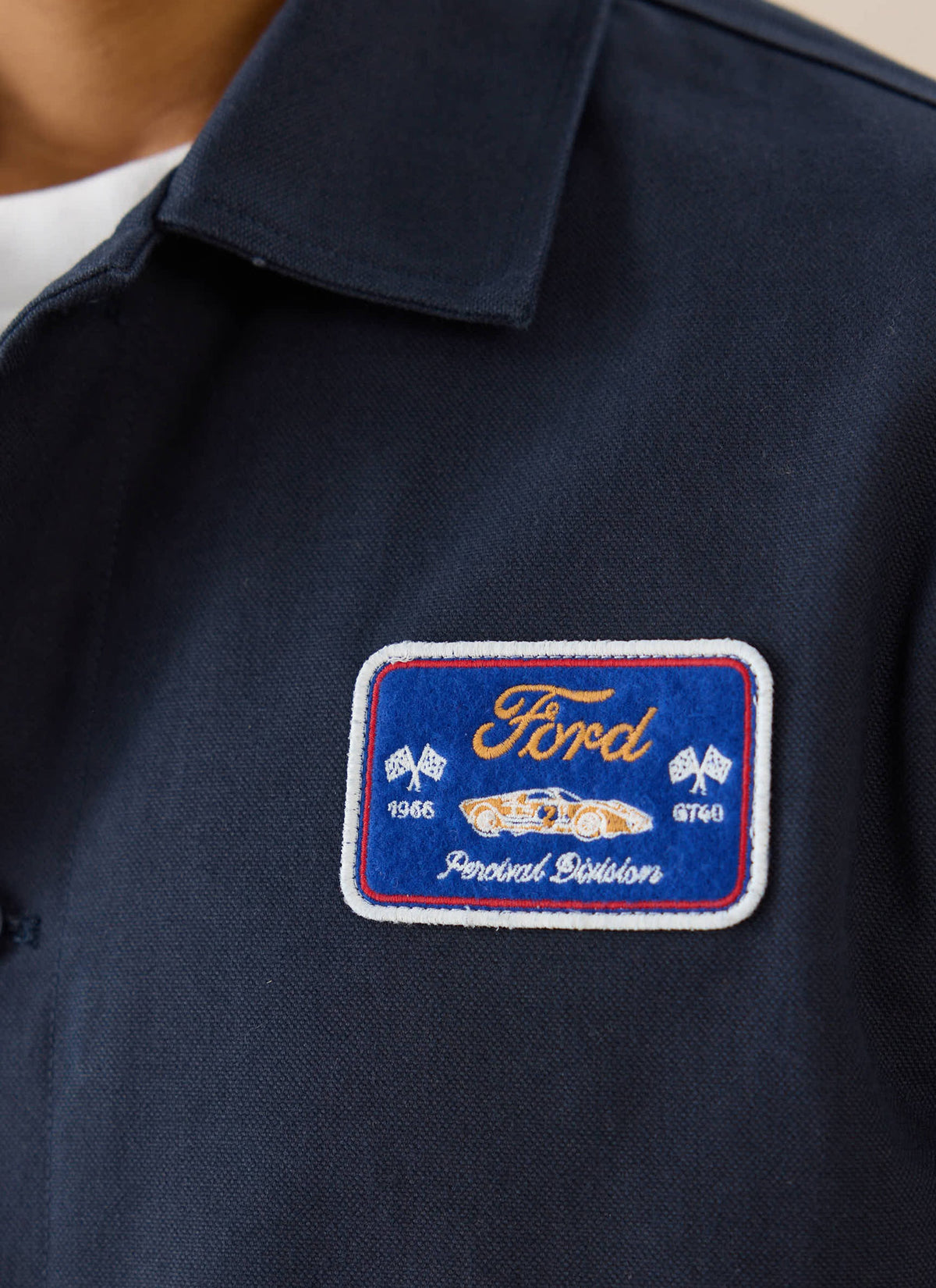 Men's GT40 Embroidered Canvas Jacket - Ford x Percival - Navy - Cotton | Percival Premium