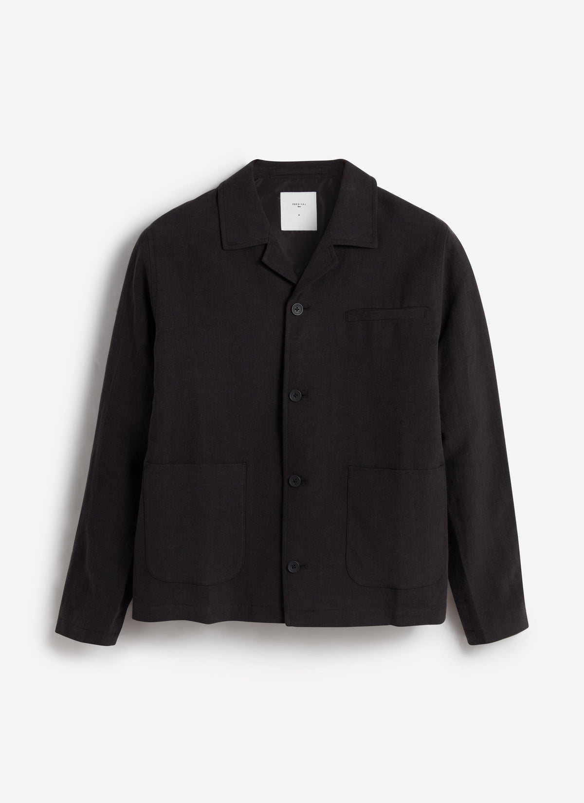 Men's Black Overshirt - 100% Linen | Percival Popular