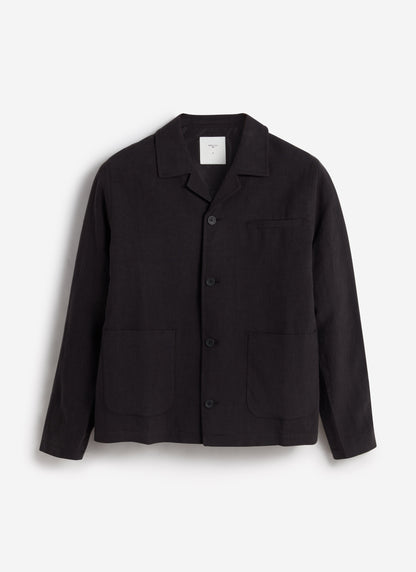 Men's Black Overshirt - 100% Linen | Percival Popular