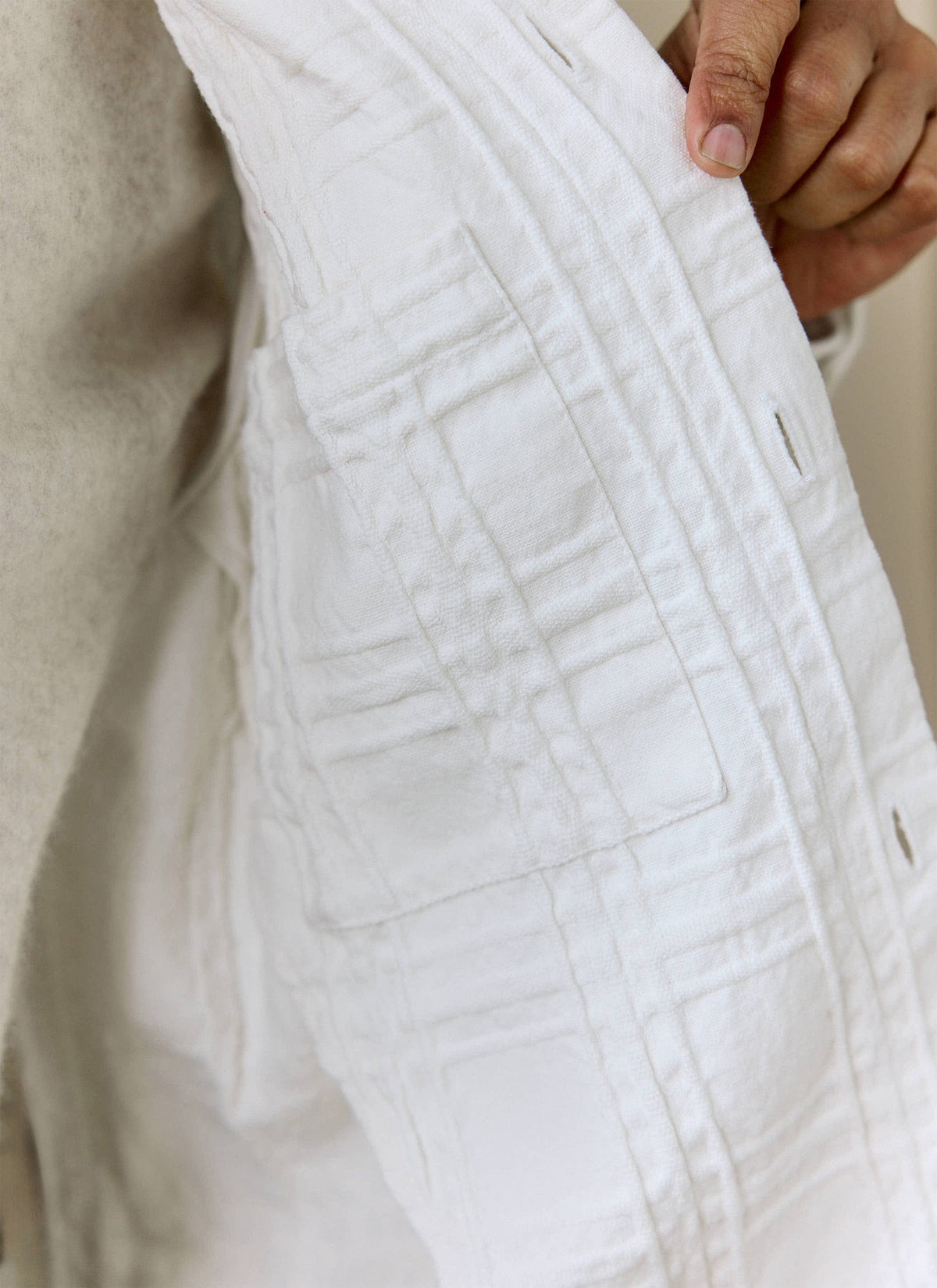 Men's Check Overshirt - Canyon - Cotton - White | Percival Special Offer