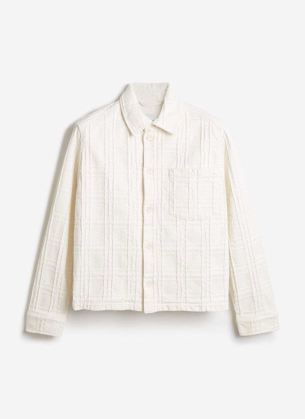 Men's Check Overshirt - Canyon - Cotton - White | Percival Special Offer